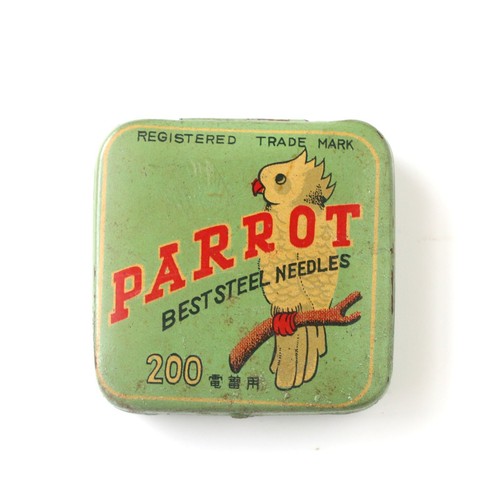 Parrot gramophone needle - needle, tin