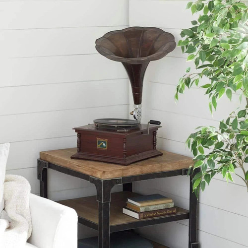 Vintage style brown gramophone - vintage,
