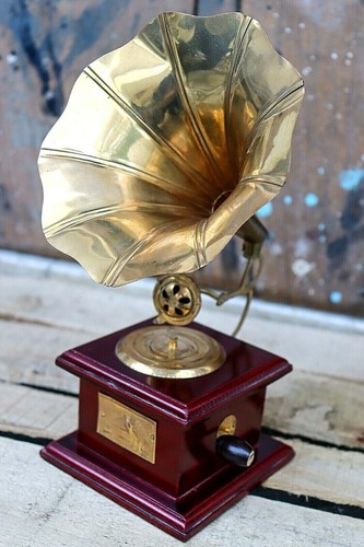 Brass gramophone player - gramophone,