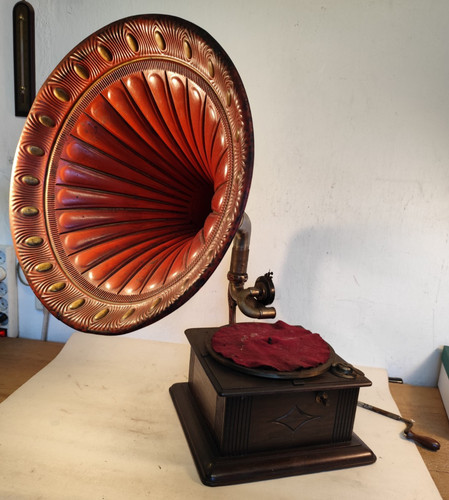 Antique horn gramophone record - antique,