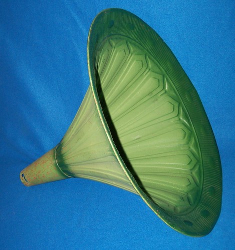 Antique gramophone horn - gramophone, green